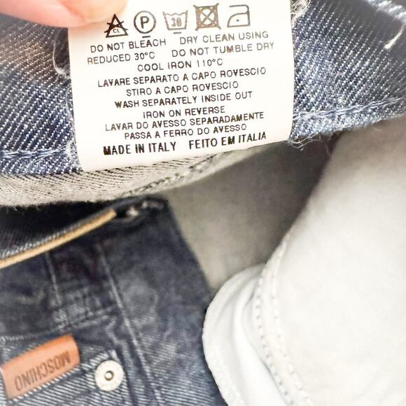 Moschino Donna Jeans Dark Wash Denim Flare Leg Size 28 Italy - Picture 8 of 9